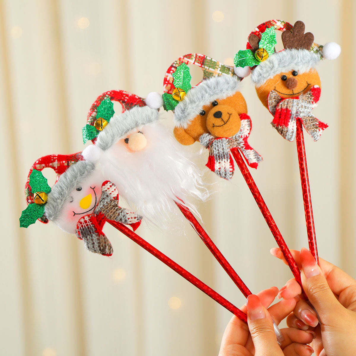 Christmas Pen with Santa, Snowman, Bear or Reindeer Topper