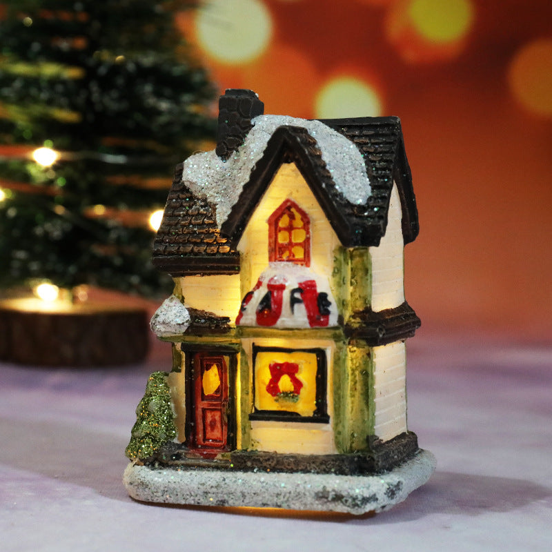 Light Up Christmas Village Houses Figurines with LED Glow