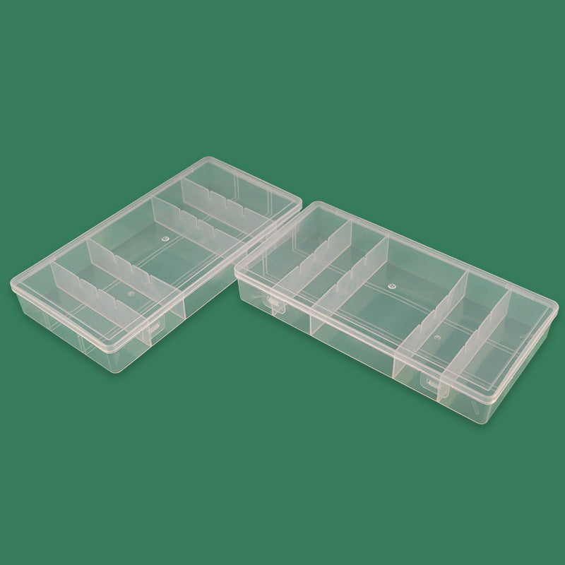 Clear Small Storage Container with Removable Dividers | Latching Lid Keeps Loose Parts in Place | 8.27 x 4.25 in