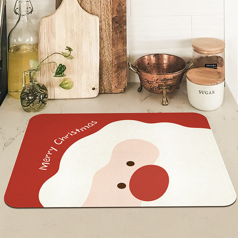 Christmas Kitchen Mat with Non Slip Backing and Festive Design