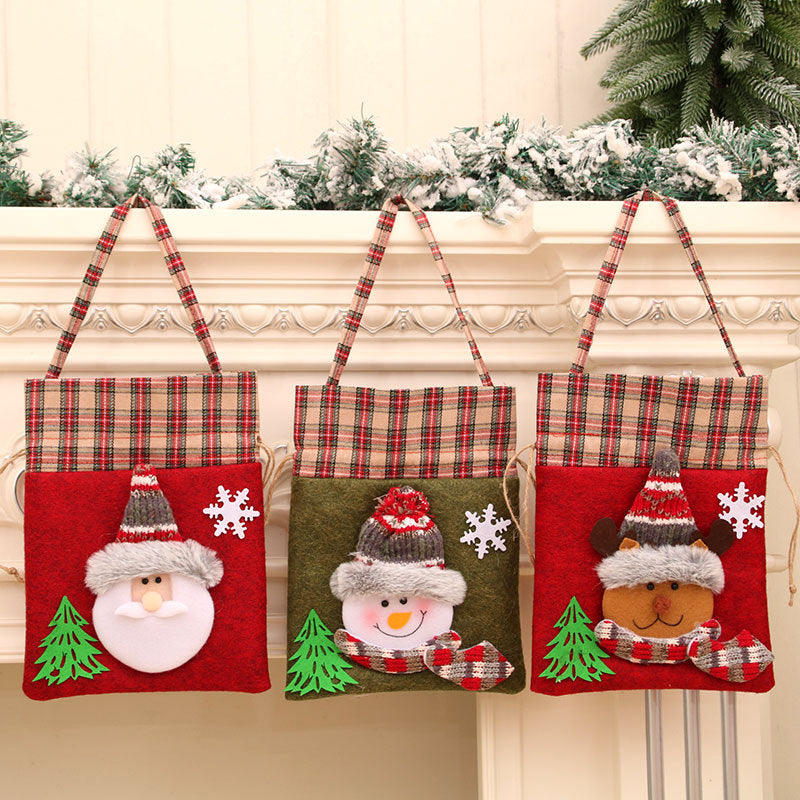 Felt Gift Tote Bag with Festive Christmas Decorations