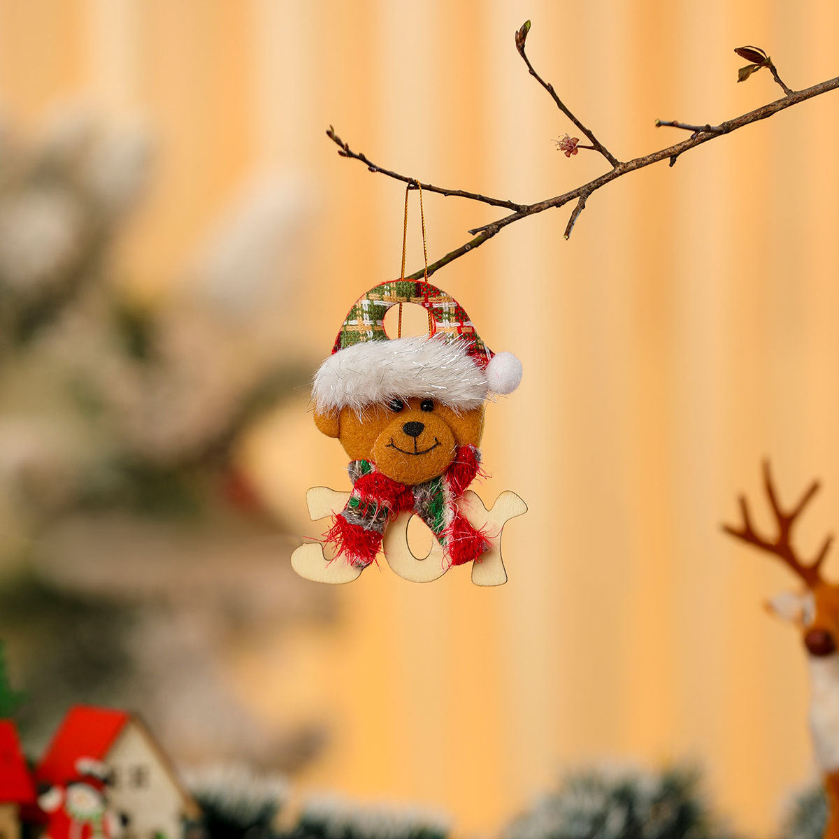 Felt Christmas Angel Ornaments with Red Hat, Wings and Star Details | Hanging String Included | Twenty Designs for Tree or Gift Wrap
