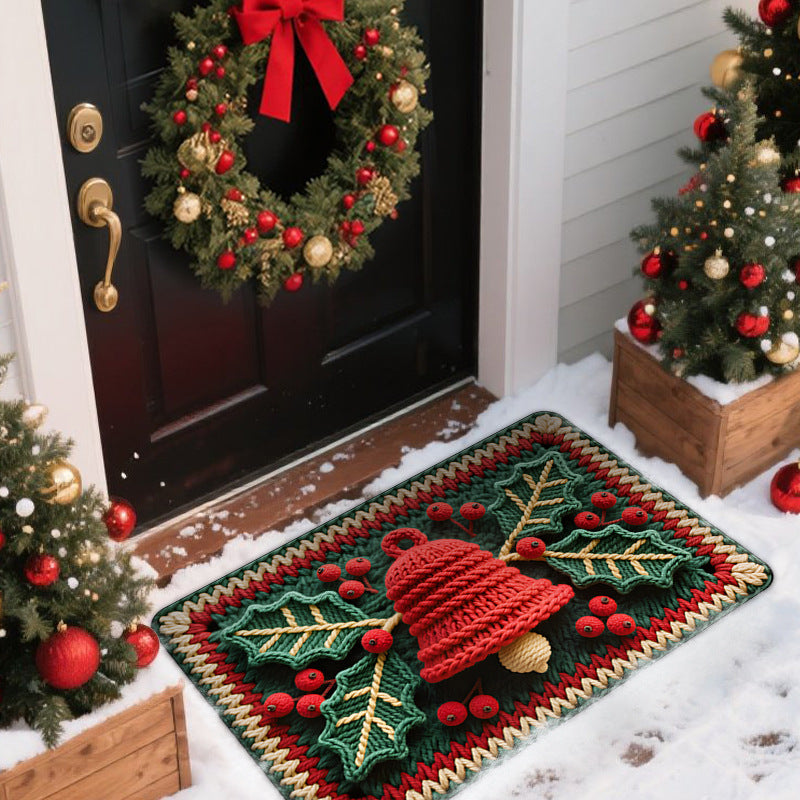 Christmas Door Mat for Outside with Festive Holiday Designs