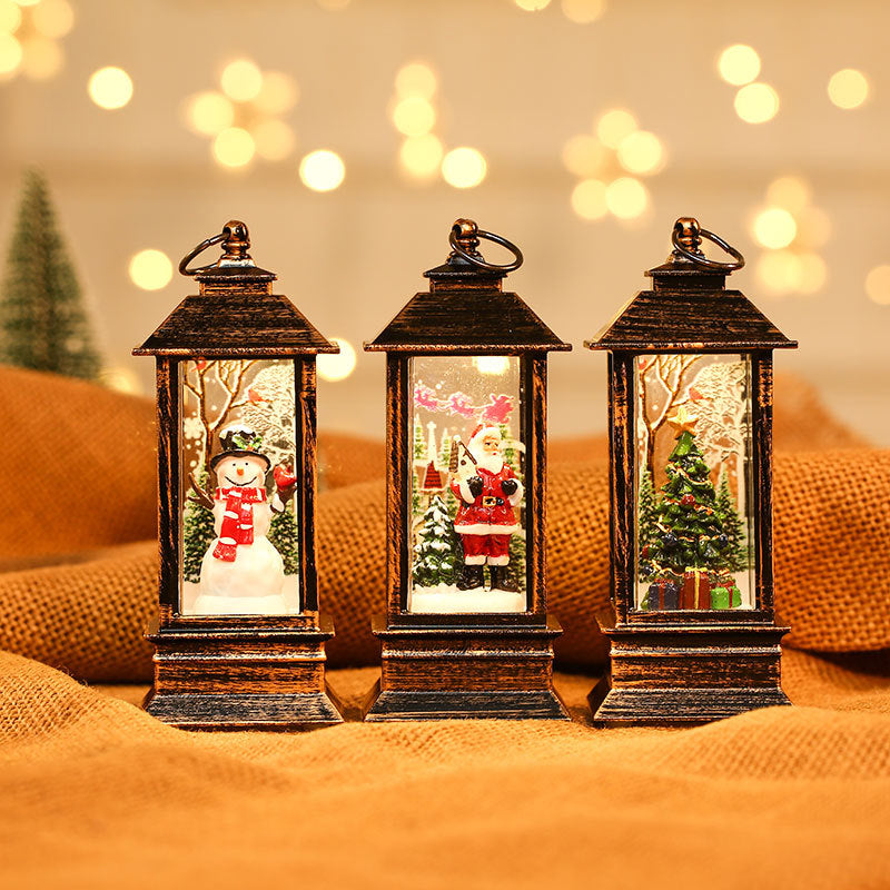 Light Up Snowman Lantern with Hat, Scarf and Sparkling Glitter | Battery Powered for Cable Free Placement | Warm Christmas Glow