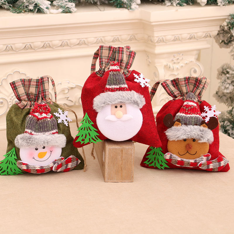 Felt Gift Tote Bag with Festive Christmas Decorations