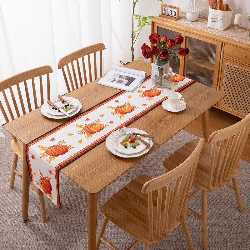 Halloween Pumpkin Table Runner | Available in Kürbis, Orange, Black | Sets the Table for Dinners, Parties, and Buffets