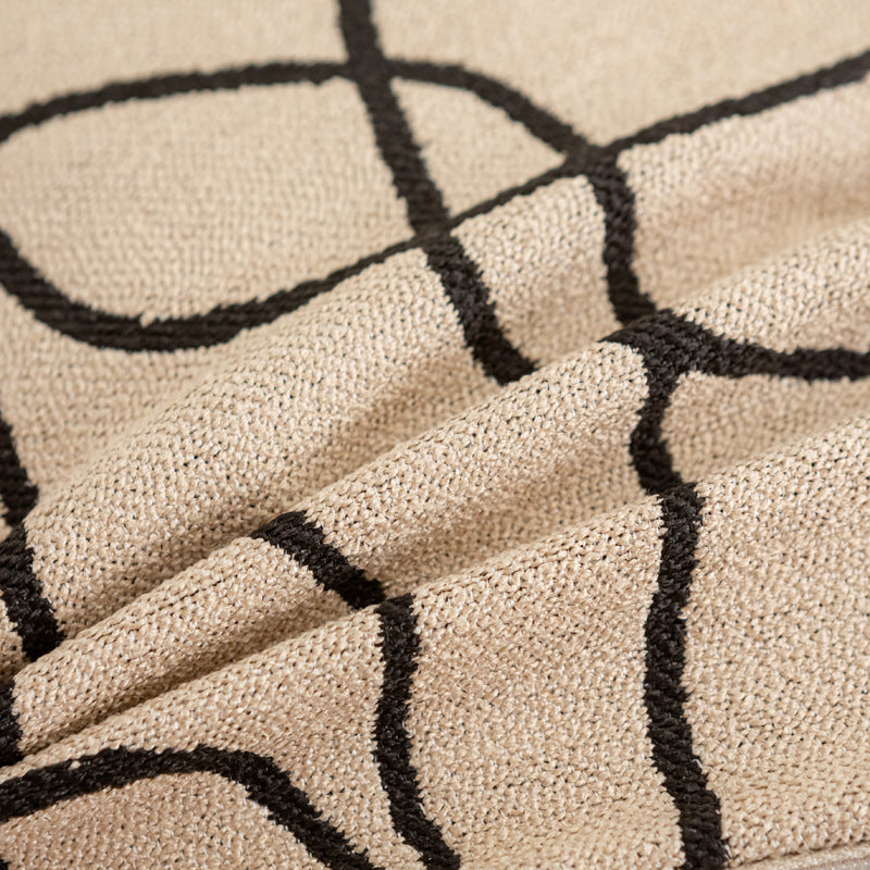 Abstract Line Embroidered Throw Pillow with Removable Cover | 18 x 18 in Accent Cushion for Sofa and Bed | 5 Colors