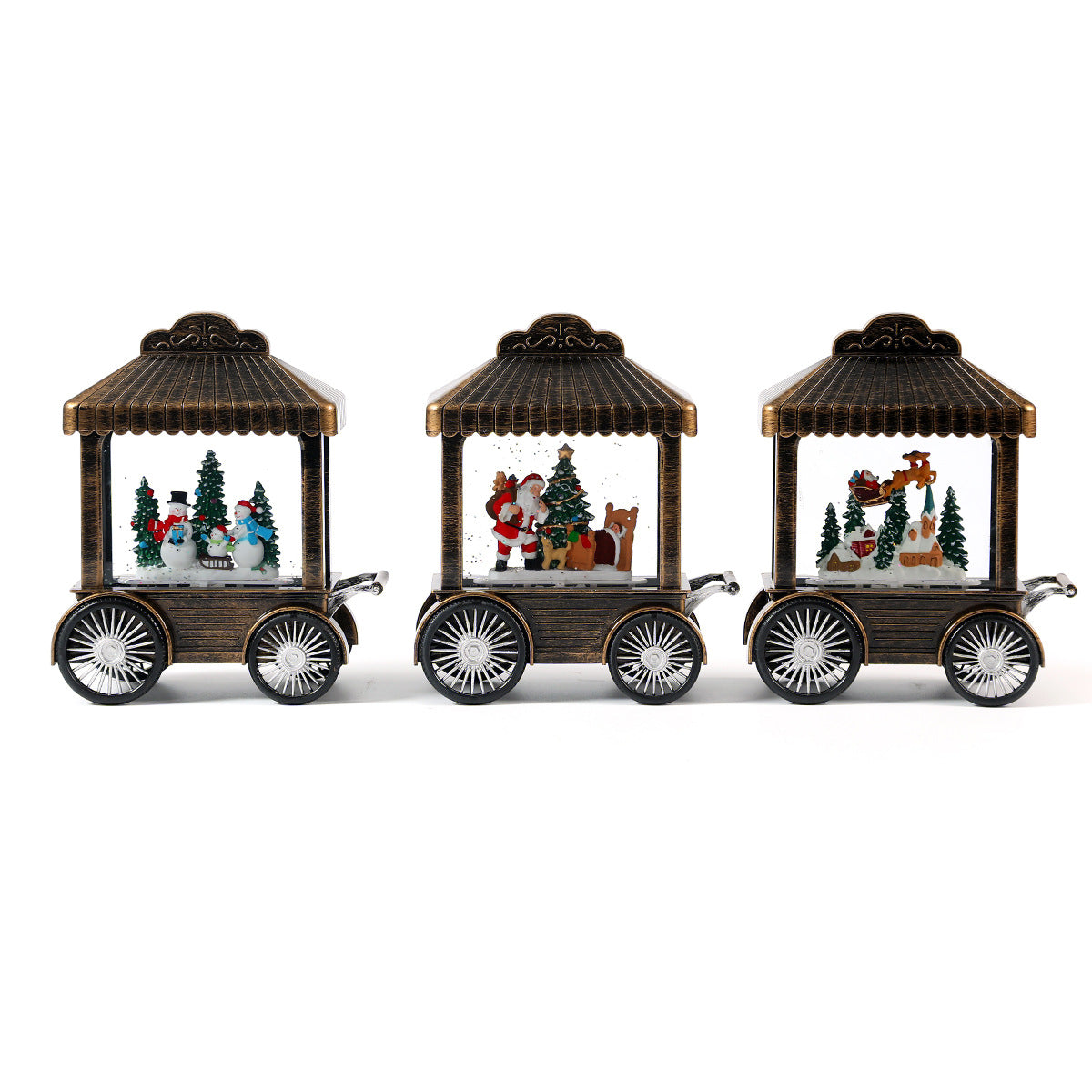Vintage Christmas Lanterns Train Car with Music and Light