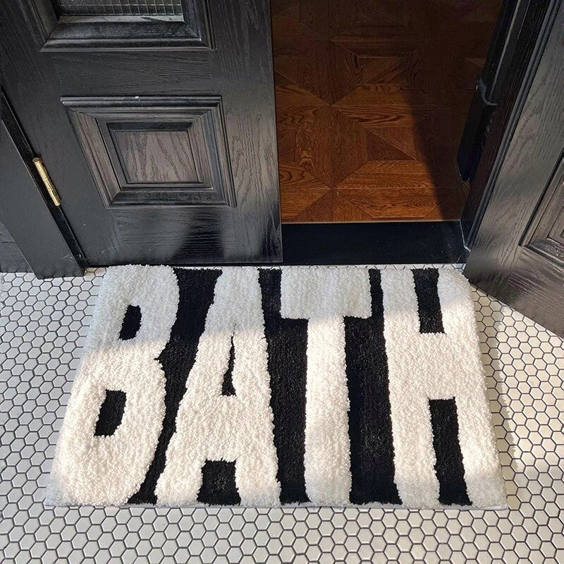 Bath Mat with a Tufted Surface and a Non-Slip Back | Absorbent Underfoot, Machine Washable | 14 Designs to Pick From