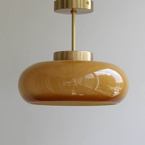 Bauhaus-Inspired Glass Ceiling Light | Hand-Blown Rounded Shade | Semi Flush Mount for Soft Ambient Lighting
