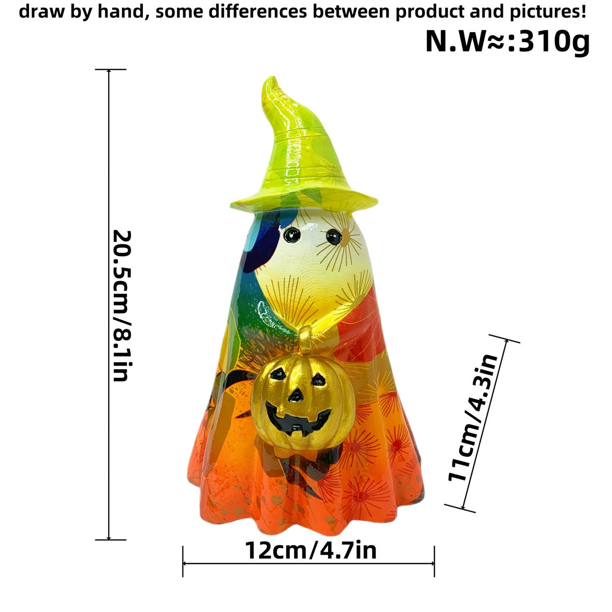 Halloween Decorative Figure | Available in 4 Colors | Stands on Shelves, Mantels, and Side Tables