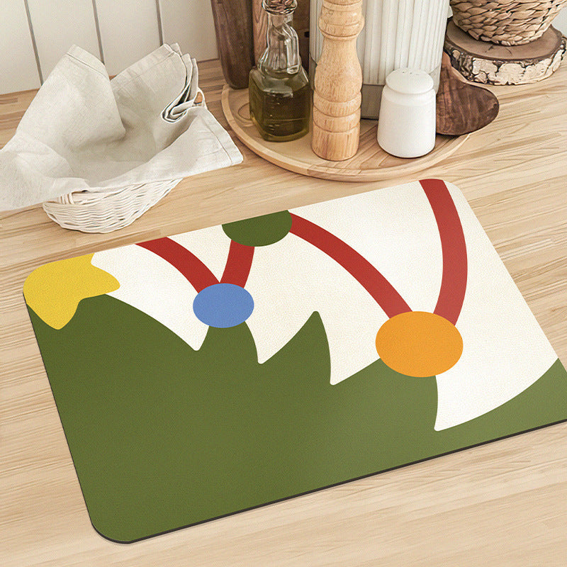 Christmas Kitchen Mat with Non Slip Backing and Festive Design