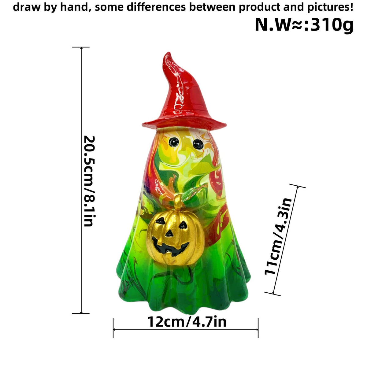 Halloween Decorative Figure | Available in 4 Colors | Stands on Shelves, Mantels, and Side Tables