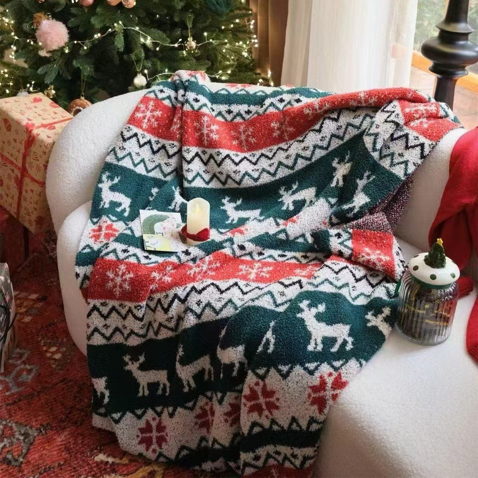 Christmas Throw Blanket with Gingerbread Print and Soft Finish