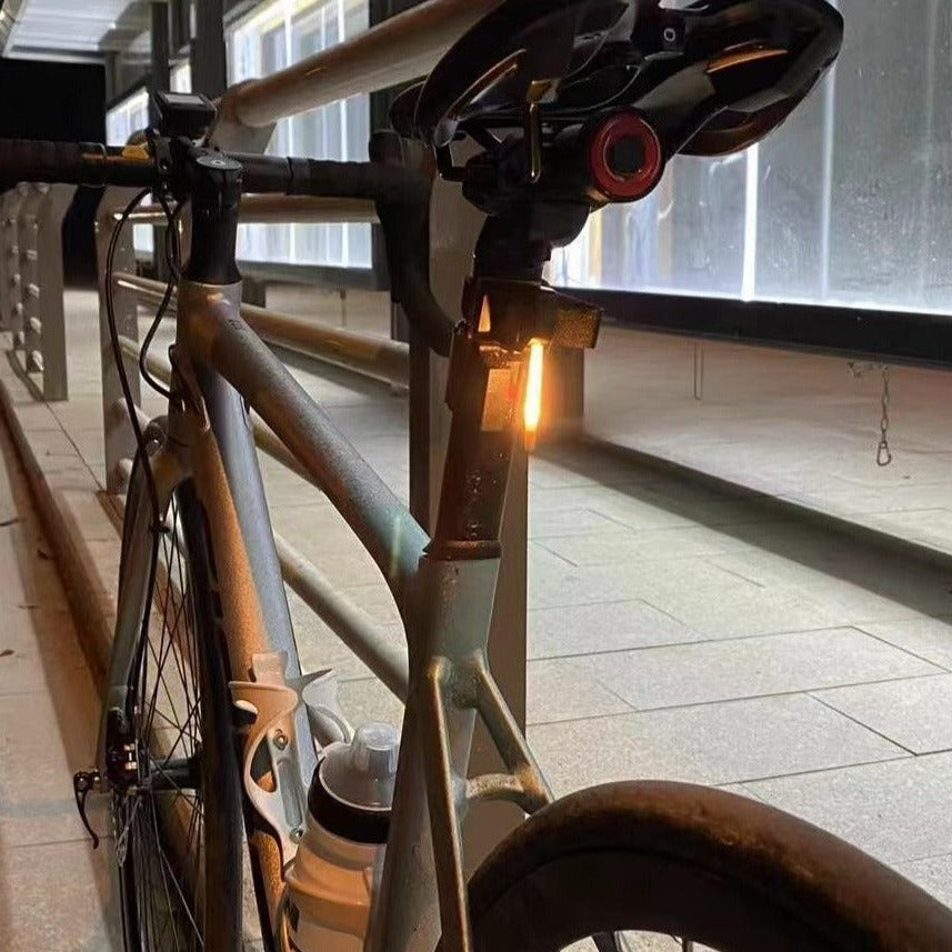 Slim LED Bike Light for the Seatpost | Weatherproof Housing with a Strap Mount That Needs No Tools | Red, Yellow or Blue