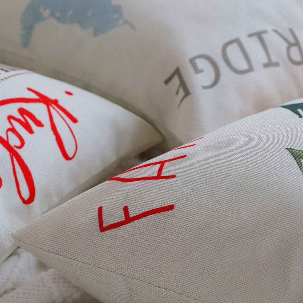 Christmas Throw Pillow Covers with Farm Fresh Tree Print
