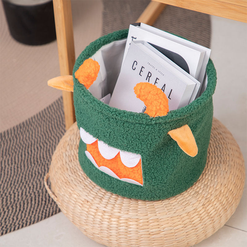 Halloween Monster Decorative Basket | Available in White, Orange | Holds Treats and Decorations, Then Stores Them After