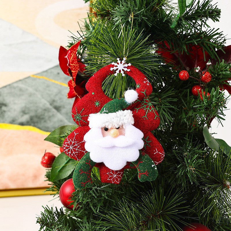 Plush Fabric Christmas Tree Decorations Ornaments Hanging Set