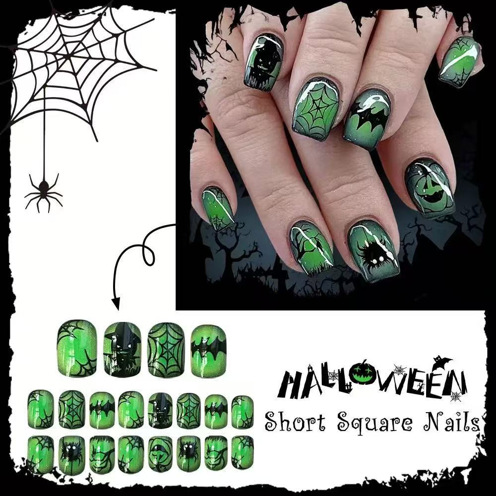 Halloween 3D Press-On Nails | Available in Blue, Unbekannt | Glue-Free Application in Minutes for Parties and Nights Out