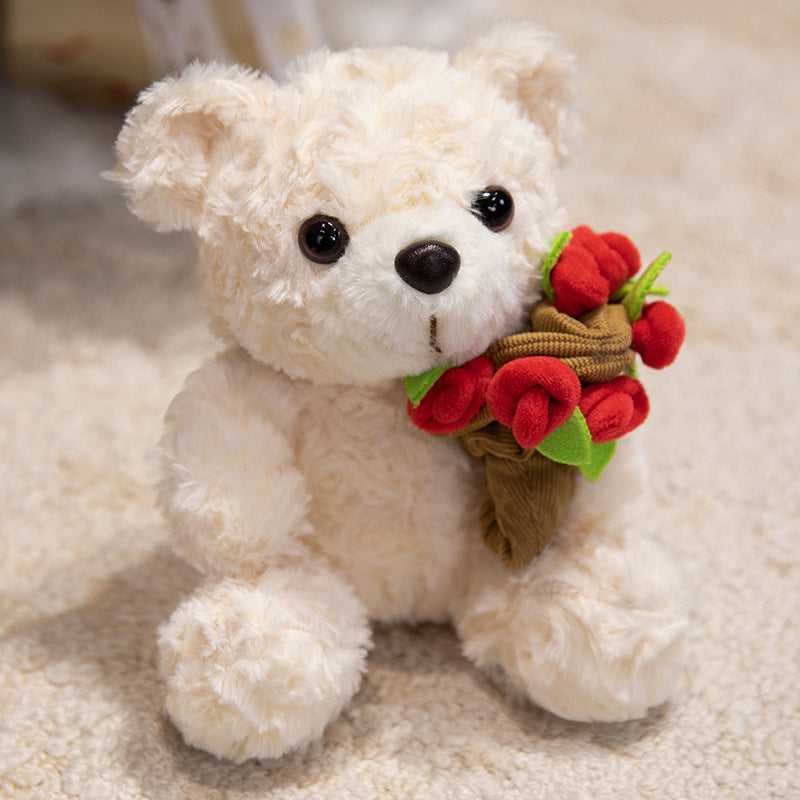 Plush Teddy Bear Christmas Decorations with Santa Hat and Scarf