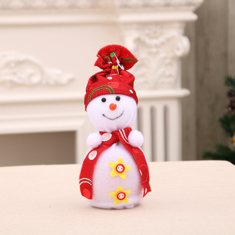 Plush Snowman Figurines Christmas Decorations for Shelves