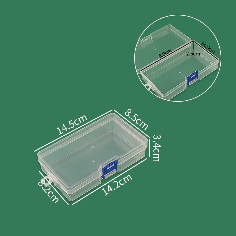 Clear Craft Organizer Case with a Snap Latch | Pocket-Sized Box for Stationery and Small Tools | 2 Colors