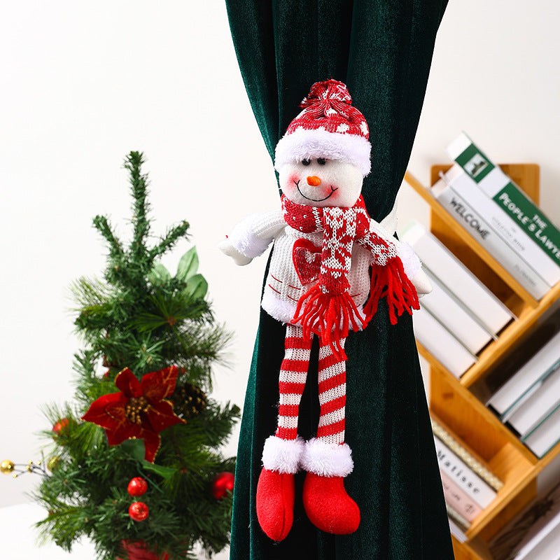 Christmas Curtain Tiebacks Plush Doll Decorations