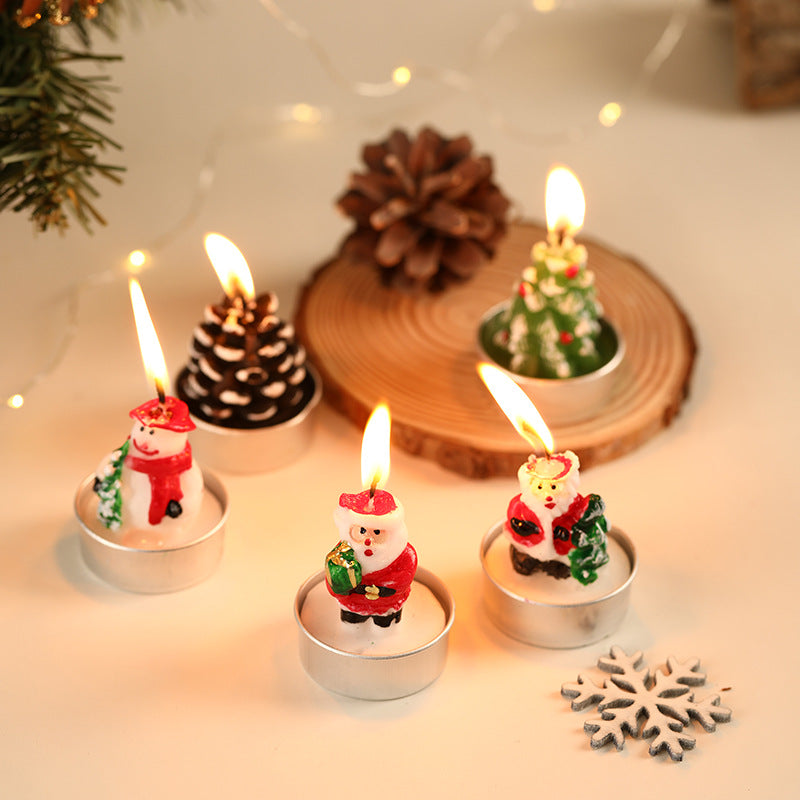 Christmas Figurines Tealight Candle Set for Holiday Table Decor