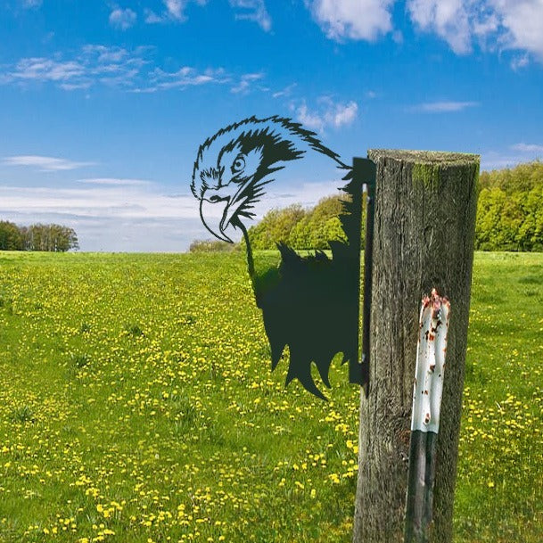 Garden Metal Art Farm Animal Silhouette on a Ground Stake | Coated Finish That Handles Sun and Rain | 24 Motifs to Choose