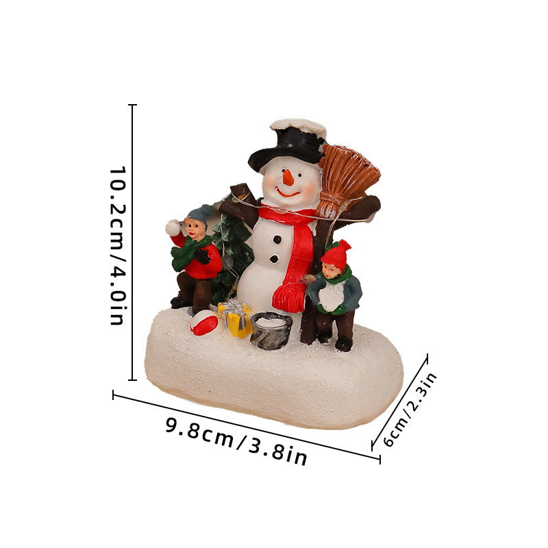 Light Up Santa Claus Figurine Set with Christmas Tree