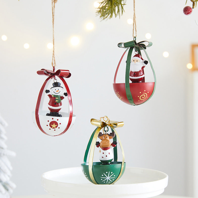 Christmas Tree Ornaments Set with Santa, Snowman and Reindeer