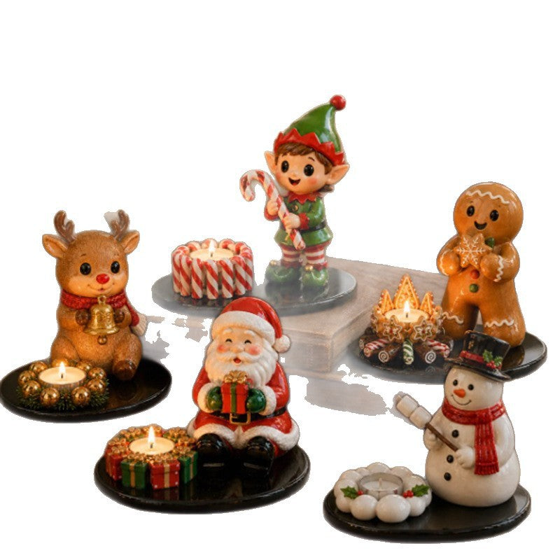 Handcrafted Santa Figurine and Christmas Decorations Set