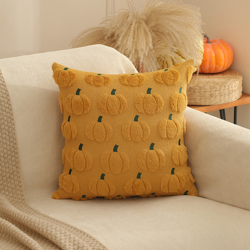 Halloween Pumpkin Throw Pillow | Available in 5 Colors | Plush Accent for Sofas, Chairs, and Beds