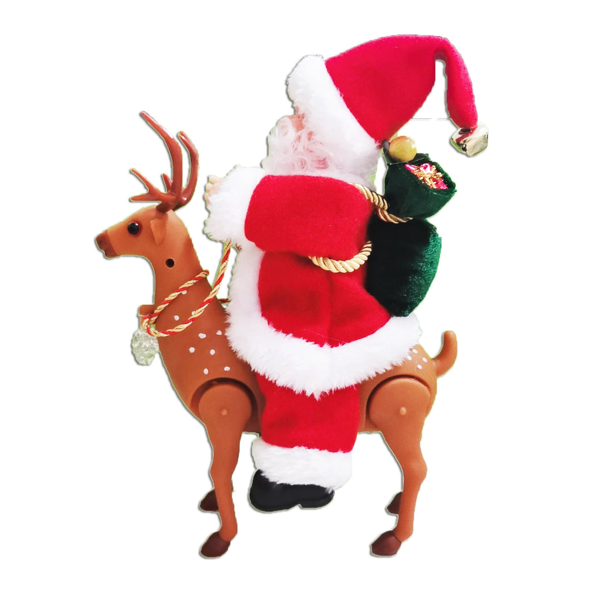 Santa Claus Riding Reindeer Christmas Decoration Figurine