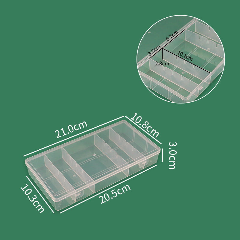 Clear Small Storage Container with Removable Dividers | Latching Lid Keeps Loose Parts in Place | 8.27 x 4.25 in