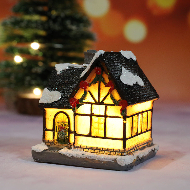 Light Up Christmas Village Houses Figurines with LED Glow