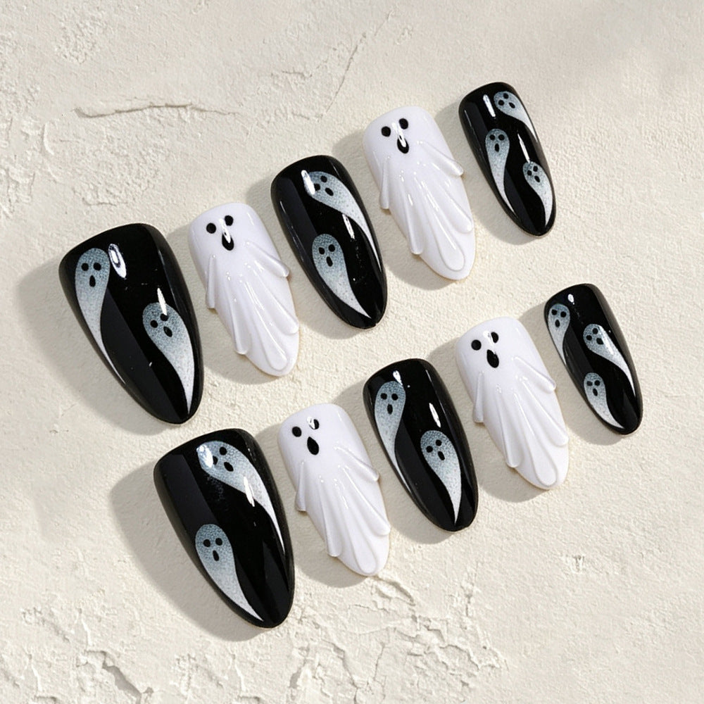 Halloween Ghost Press-On Nails | Available in Nackt, Boxed | Glue-Free Application in Minutes for Parties and Nights Out