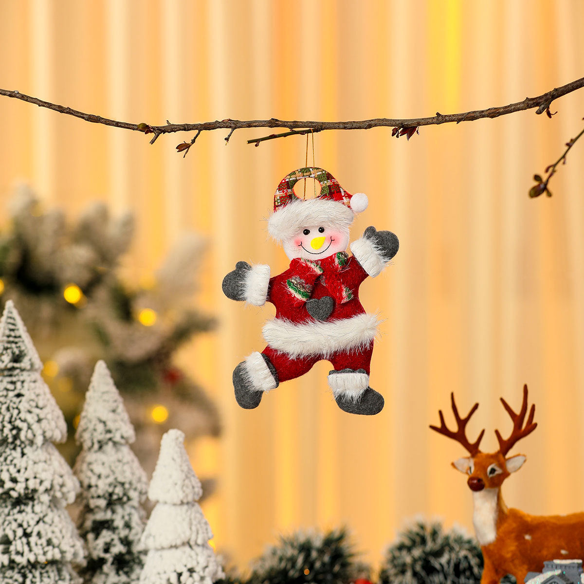 Felt Christmas Angel Ornaments with Red Hat, Wings and Star Details | Hanging String Included | Twenty Designs for Tree or Gift Wrap