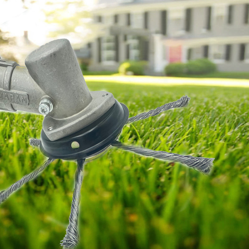 Steel Wire Trimmer Head with 3 or 6 Twisted Blades | Weed Eater Attachment in 200 and 230 mm | Garden Weeding Tool