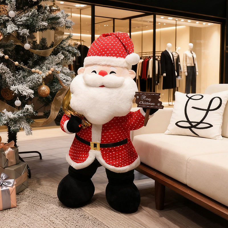 Life Size Standing Plush Santa Claus Decoration for Home