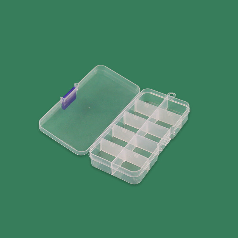 Clear Craft Box with Adjustable Compartments | Bead Storage for Buttons, Thread and Small Tools | 2 Colors