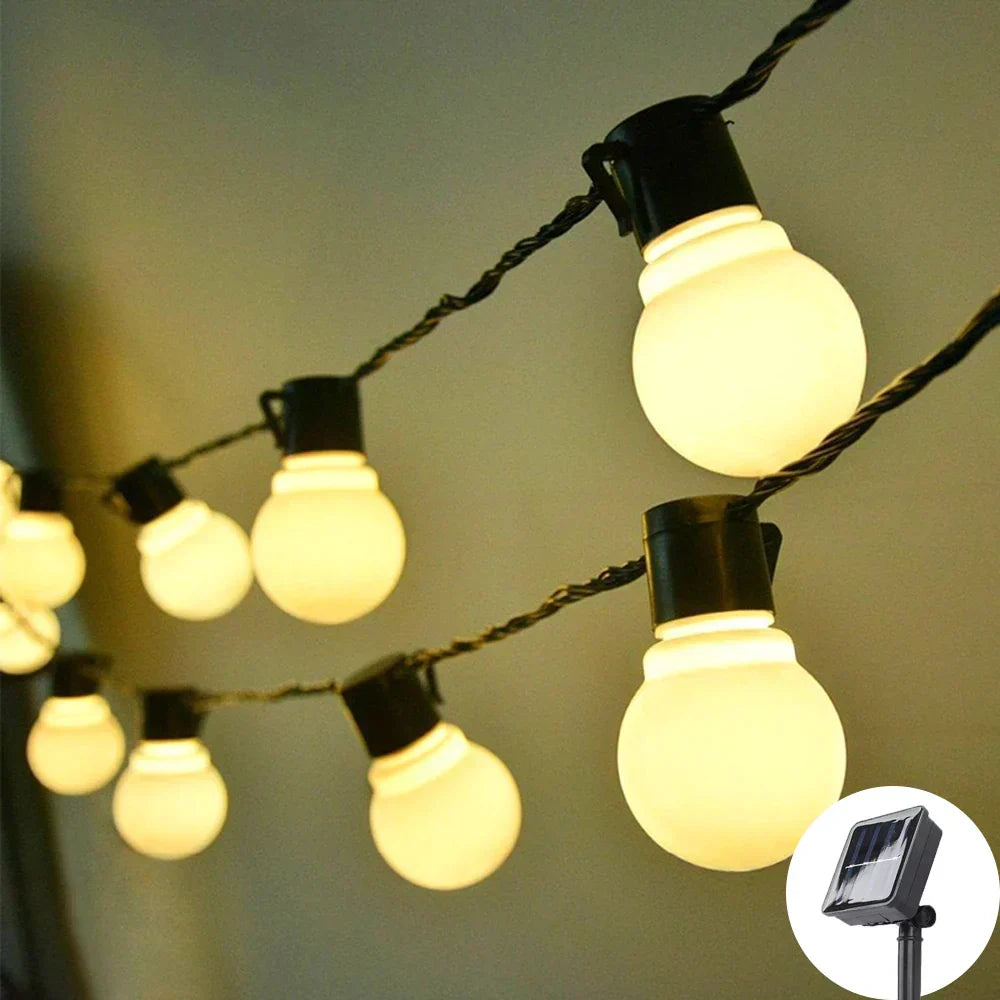 Solar String Fairy Lights for the Garden | Weather Resistant Globes That Come On at Dusk | 10, 20 or 38 Bulbs