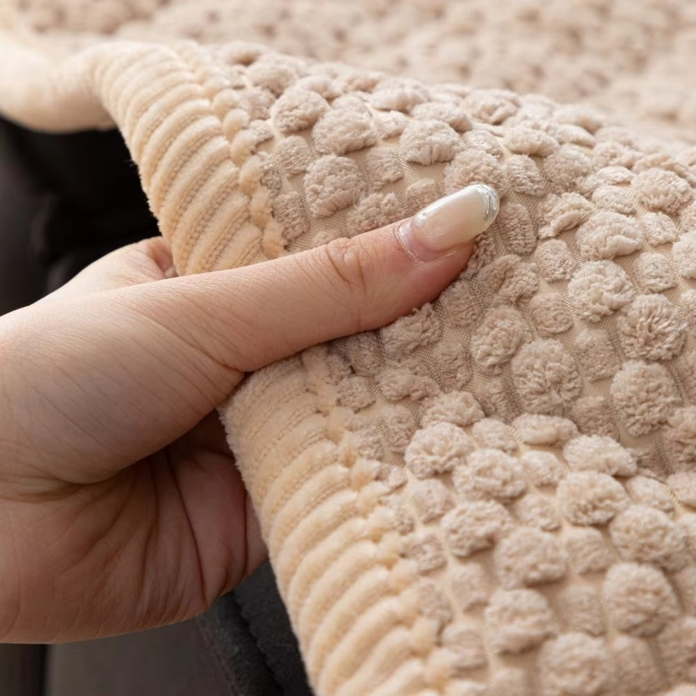 Quilted Sofa Protector Slipcover | Removable Textured Design | Guards Your Sofa Fabric Every Day