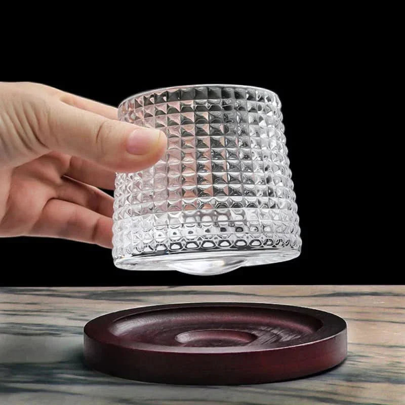 Spinning Japanese Edo Whiskey Glass Set | Heat-Resistant Edo Glass, 5.5 fl oz | Aerates and Enhances Whiskey Aroma