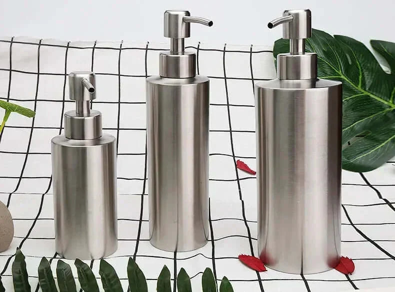Stainless Steel Soap Dispenser with Hand Pump | Refillable Bottle for the Bathroom Sink or Kitchen Counter | 250 to 550 ml