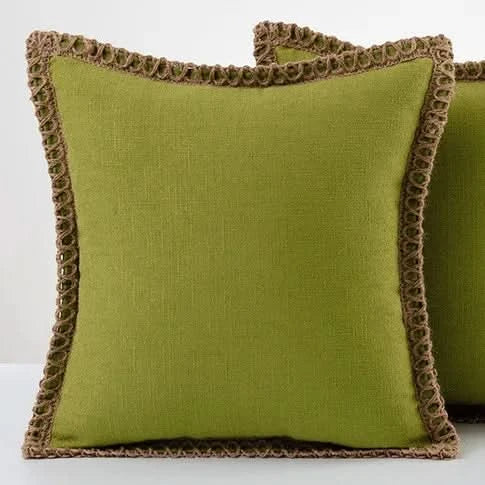 French-Style Pillow Cover in Polyester | Elegant Decorative Design | Refreshes Sofas, Chairs, and Beds