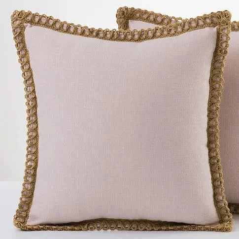 French-Style Pillow Cover in Polyester | Elegant Decorative Design | Refreshes Sofas, Chairs, and Beds