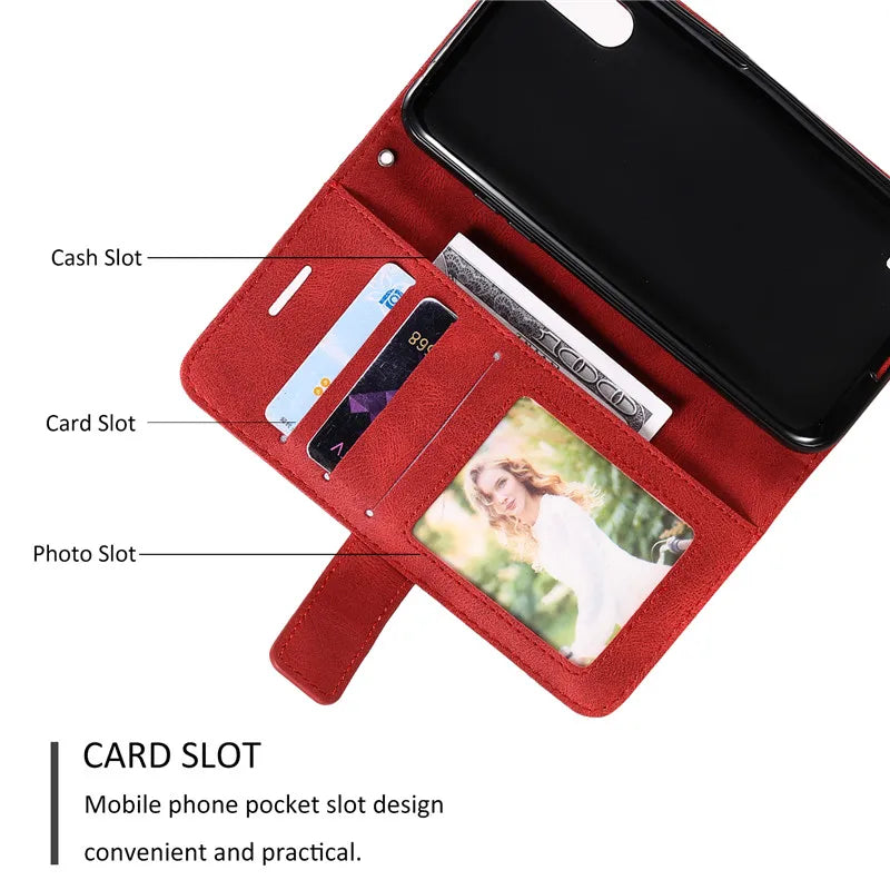 Wallet Phone Case for Samsung Galaxy A Series | PU Leather Flip Cover with Card Slots and Magnetic Closure | Stand Function