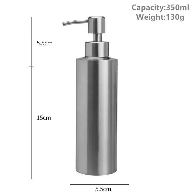 Stainless Steel Soap Dispenser with Hand Pump | Refillable Bottle for the Bathroom Sink or Kitchen Counter | 250 to 550 ml