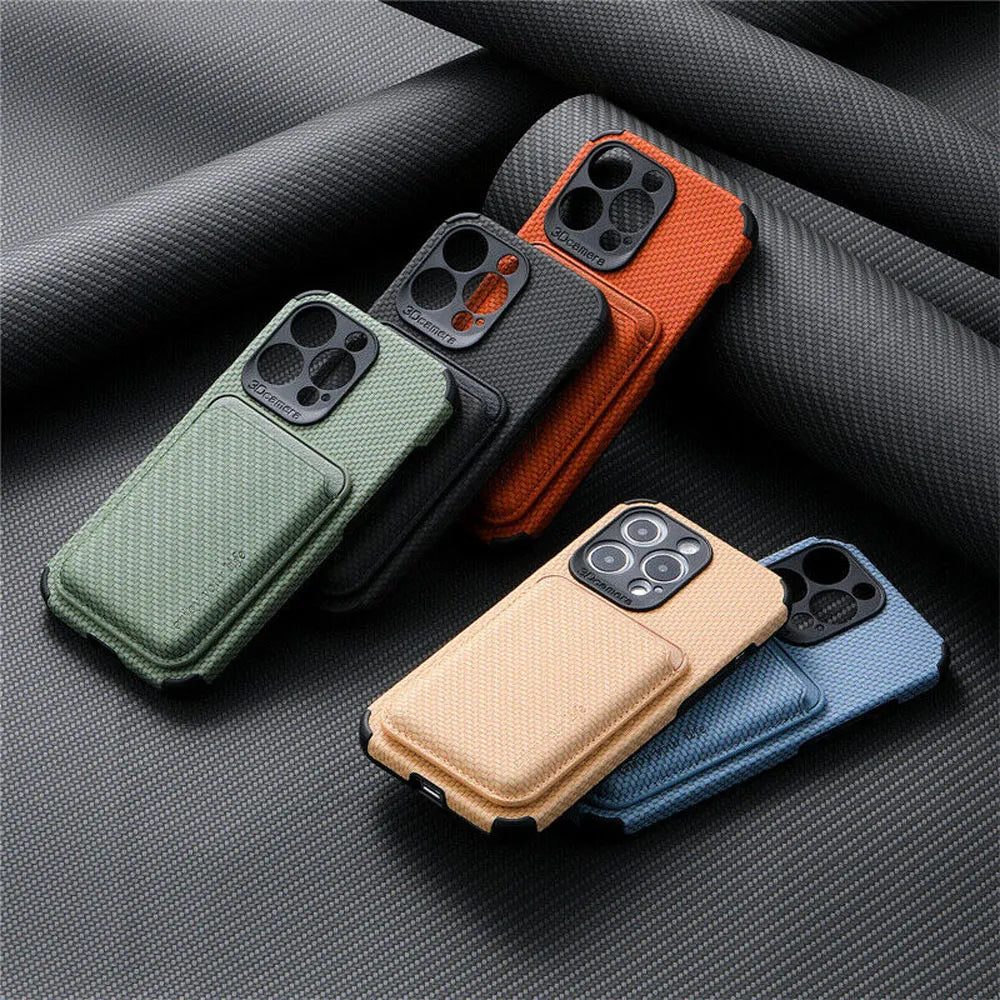 Wallet Phone Case for iPhone 11 through 15 Pro Max with a Magnetic Card Holder | Raised Edges and Wireless Charging | Five Colors